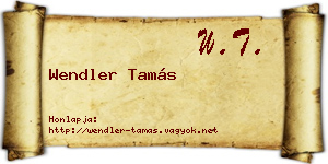 Wendler Tamás névjegykártya