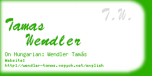 tamas wendler business card