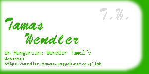 tamas wendler business card